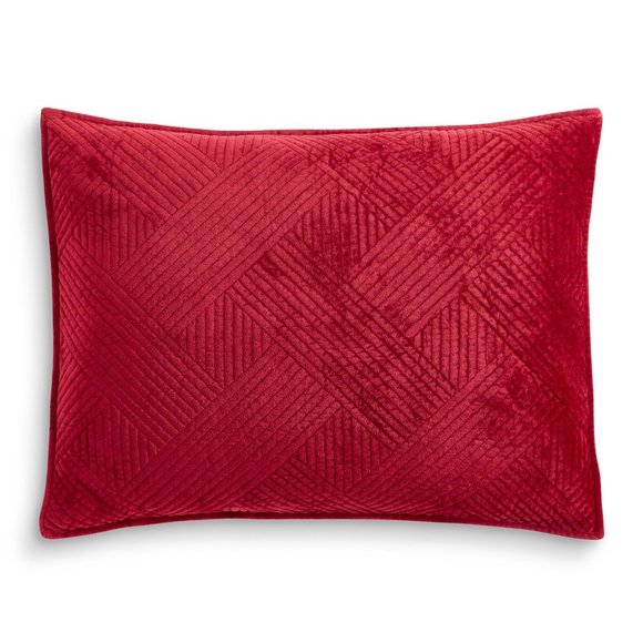 Charter Club Damask Velvet 3 pc King Coverlet, Red - Picture 3 of 12